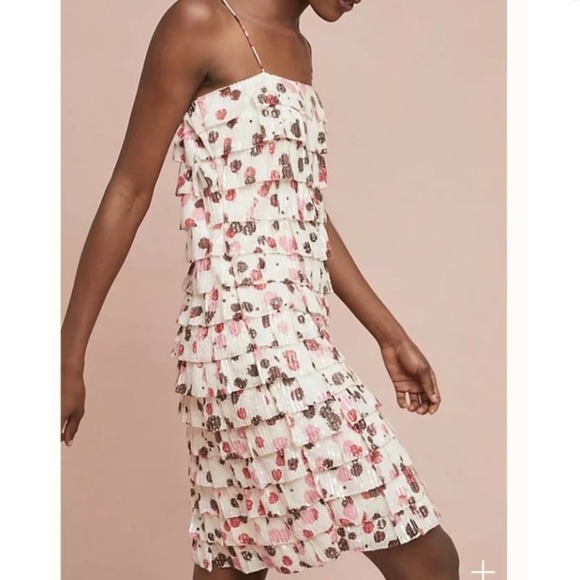 Anthropologie Dresses & Skirts - Anthropologie Verb by Pallavi Singhee Tiered Polka Dot Sequined Mini Dress